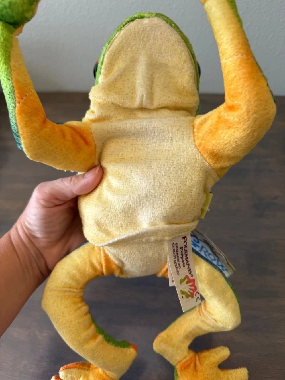 NWT Folkmanis Red Eyed Tree Frog Hand Puppet Rainforest Plush Toy Stuffed Animal